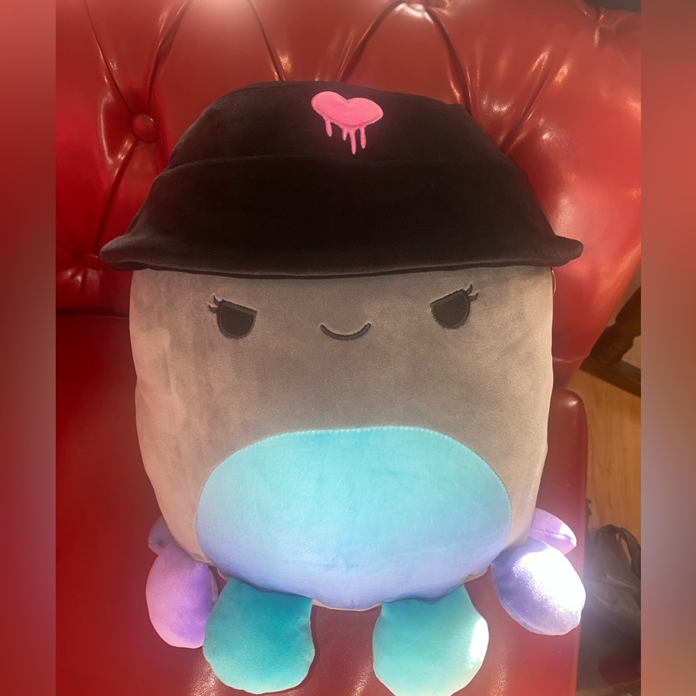 Squishmallows Yoko Valentines Day Octopus with Bucket Hat